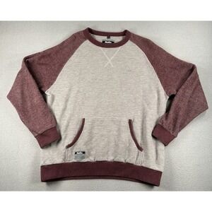 VTG Katin Crewneck Sweater Two Tone with Pockets Mens Large 2012 Gray Burgundy